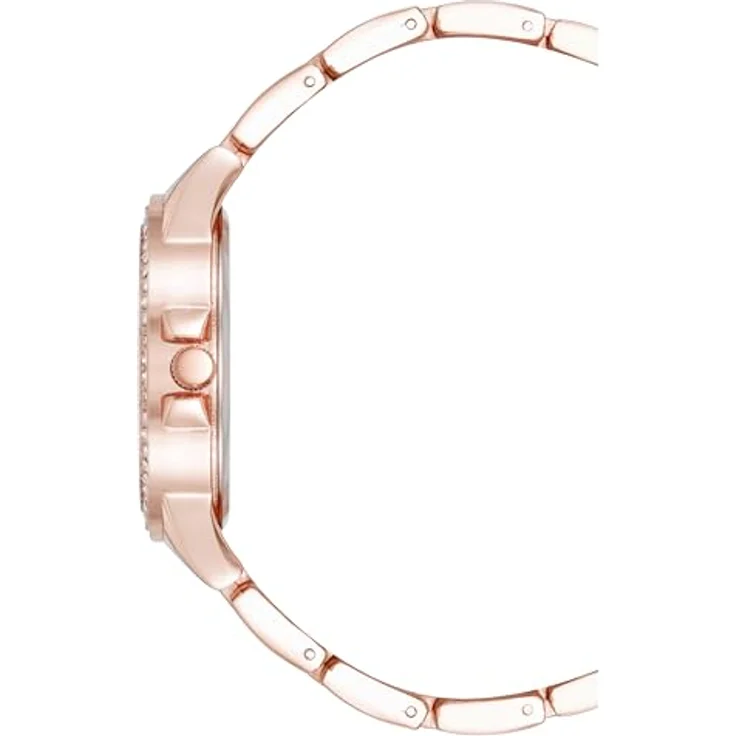 Steve Madden Damen Armbanduhr mit echten Kristallen, Marineblau/Roségold, verstellbares Armband, Mineralglas, nicht wasserdicht – Bild 2
