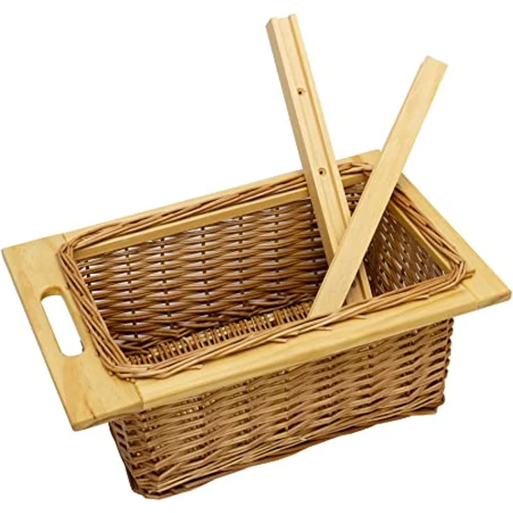 Monster Shop Ausziehbare Weidenkörbe Küche Rattan, 400 mm, 10 kg Belastung, handgefertigt, Braun, inklusive Befestigungssatz – Bild 5