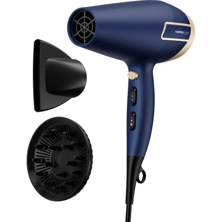 Niceboy ION Airsonic Icon Haartrockner für Damen, 1 St., mit Geschwindigkeits- und Temperaturregelung, Kaltluft-Funktion, Diffusor - Niceboy