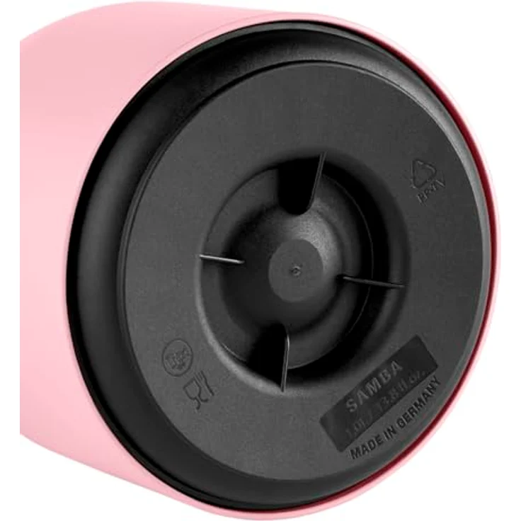 Emsa F4010300 Samba Isolierkanne (1 Liter, Quick Press Verschluss, 12h heiß, 24h kalt) puder-rosa – Bild 3