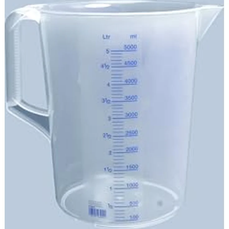 Hünersdorff Messbecher, Polypropylen, geschlossener Griff 5000 ml, transparent – Bild 2