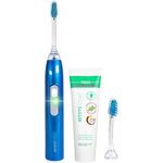 Emmi-dent elektrische Ultraschall Zahnbürste Metallic Blau - Ideal für empfindliche Zähne & Zahnfleisch, ohne Schrubben, für Erwachsene & Kinder