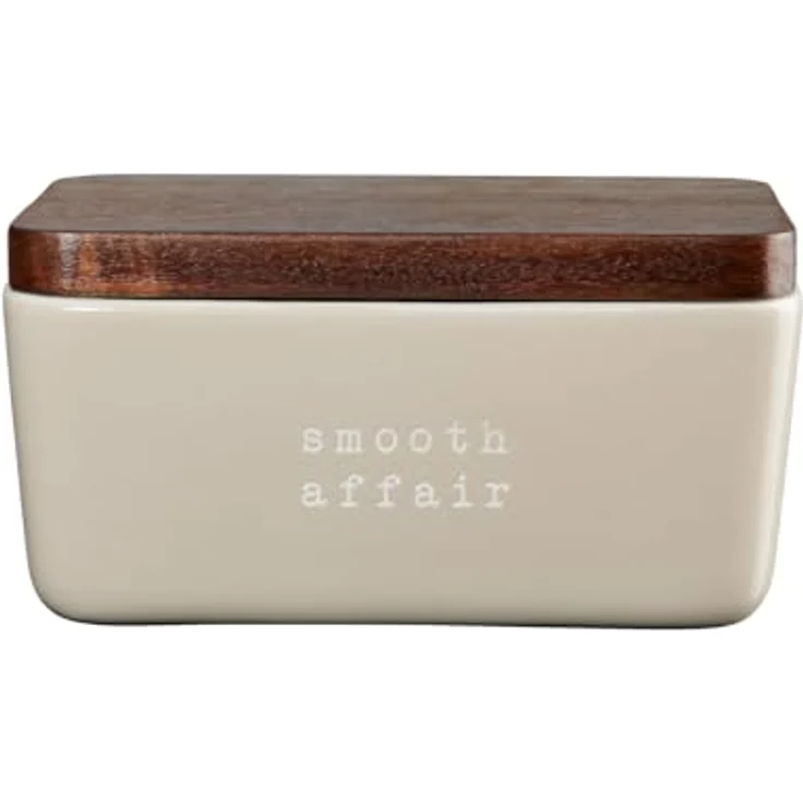 ASA Selection Hey! Butterdose Smooth Affair beige 15x10x7,8cm - Akazienholzdeckel, spülmaschinengeeignet – Bild 1