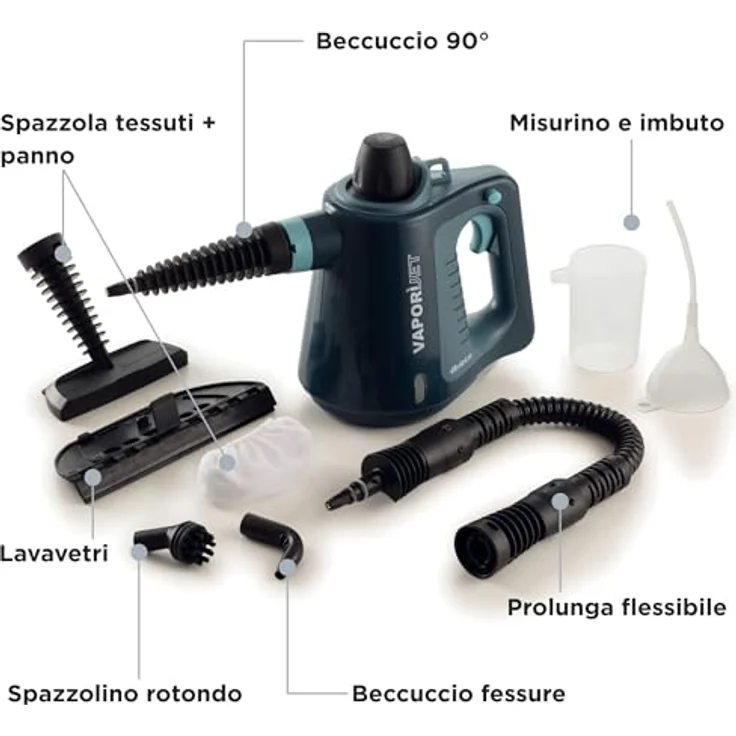 Ariete 4137/03, Dampfreiniger mit 1050 Watt, blau, 3,5 bar Dampfdruck, tragbares Design, inklusive Zubehör – Bild 3