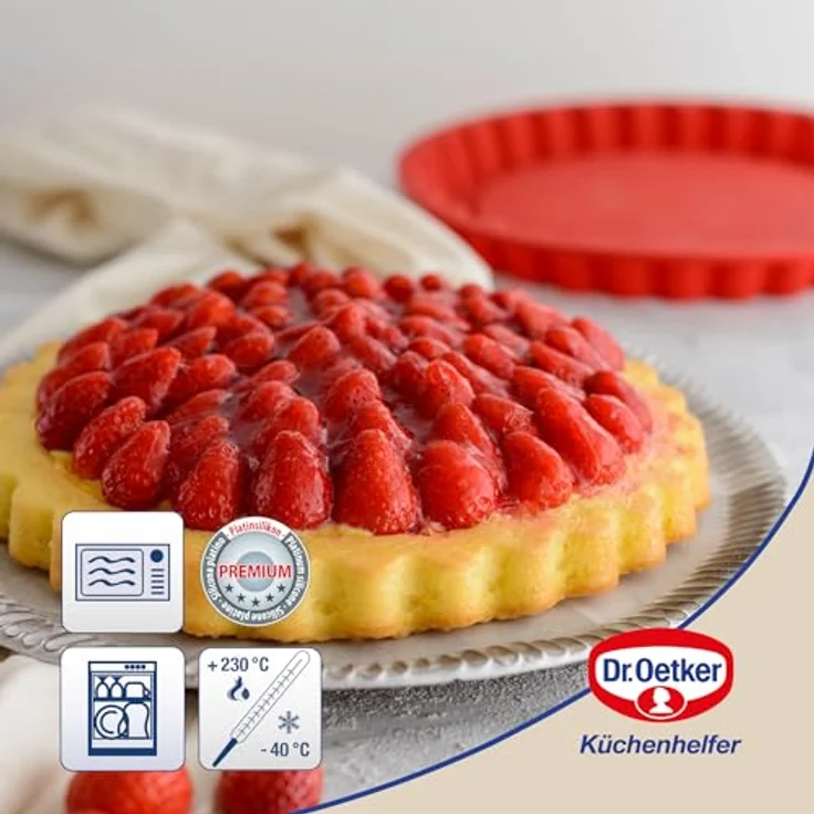 Dr. Oetker Obstkuchenform Ø 28 cm Flexxibel, Obsttortenform aus Silikon, Tortenbodenform für eindrucksvolle Kreationen, hochwertige Silikon-Kuchenform, Menge: 1 Stück – Bild 3