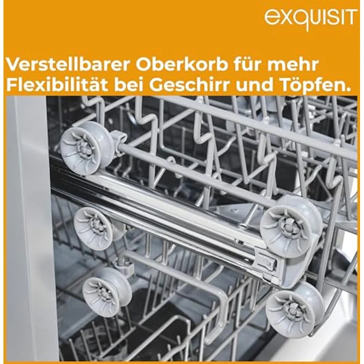 Exquisit GSP56314-030C PRO Geschirrspüler, 60 cm, unterbaufähig, 14 Maßgedecke, EEK C, automatische Türöffnung, 11 Liter, silber – Bild 7