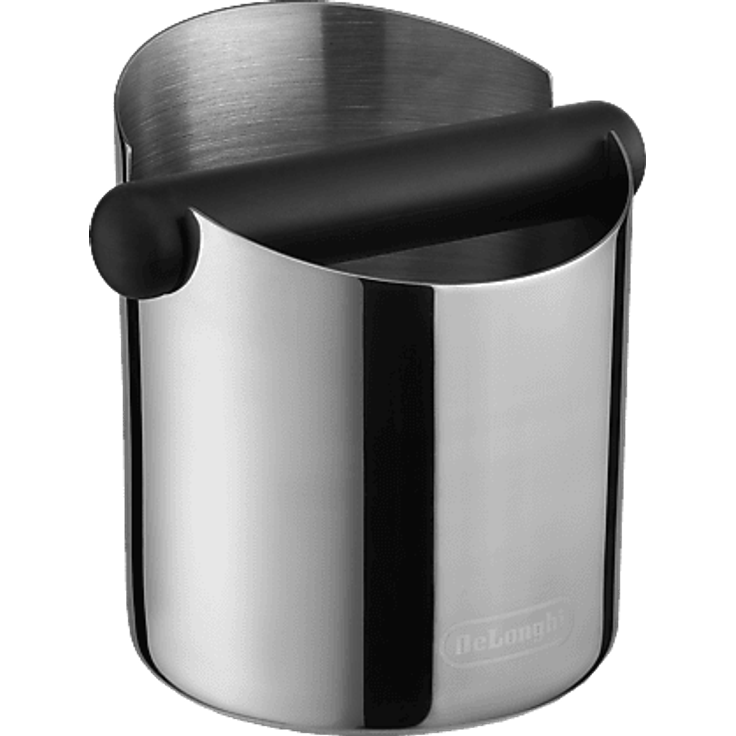 DELONGHI EasyClean Knock Box DLSC084, Edelstahl Abschlagbehälter mit abnehmbarer Klopfstange, spülmaschinenfest