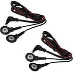 Axion Elektrodenpads TENS-EMS-Geräte Anschlusskabel, Set 2 St., 3.5mm Druckknopfanschluss für verlustfreie Reizstromübertragung