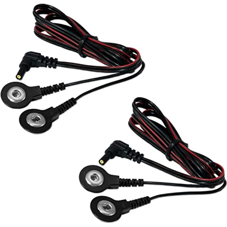 Axion Elektrodenpads TENS-EMS-Geräte Anschlusskabel, Set 2 St., 3.5mm Druckknopfanschluss für verlustfreie Reizstromübertragung
