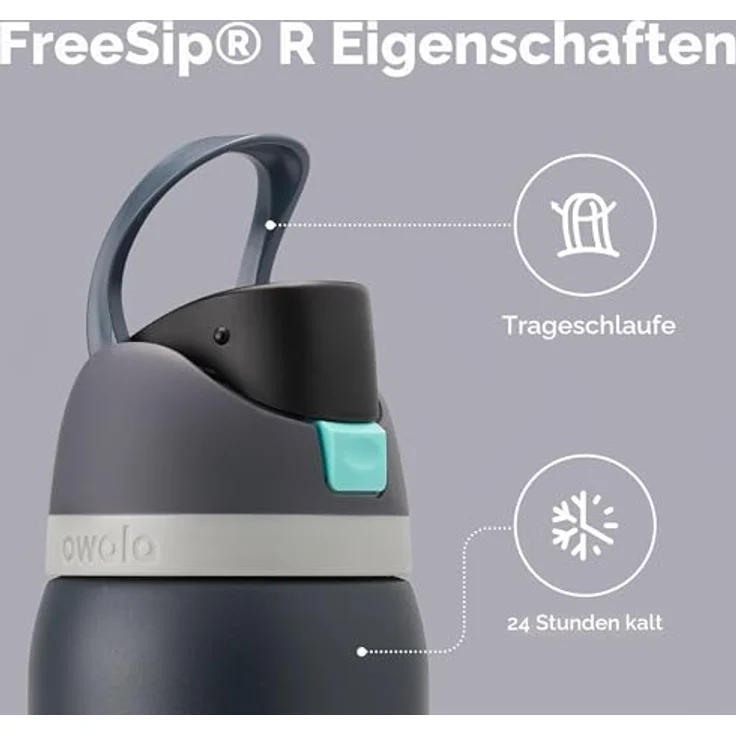 Owala FreeSip Isolierte Edelstahl Trinkflasche mit Strohhalm, 945 ml – BPA-frei, auslaufsicher, optimal für Sport und Reisen, Foggy Tide – Bild 4