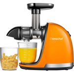 AMZCHEF 1501-OG-SM Slow Juicer, orange, Kaltpresstechnologie, 90% Saftausbeute