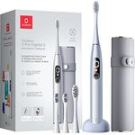 Oclean X Pro Digital Elektrische Zahnbürste mit 4 Bürstenköpfe & Reiseetui, Schallzahnbürste mit Farbdisplay, 30 Tage Akkulaufzeit, 3 Modi, 8-Bereiche-Verfolgung, mit Timer & APP, Silber