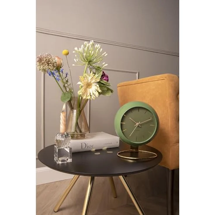 Karlsson Globe Tischuhr, Grüne Metalluhr im runden Design, 21x24.5x14 cm, perfekte Raumdekoration – Bild 2
