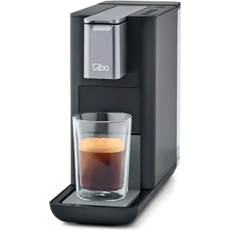 Tchibo Qbo ESSENTIAL Kapselmaschine, Dark Stone, 19 Bar Brühdrucktechnologie, Schwarz, energiesparend und kompakt