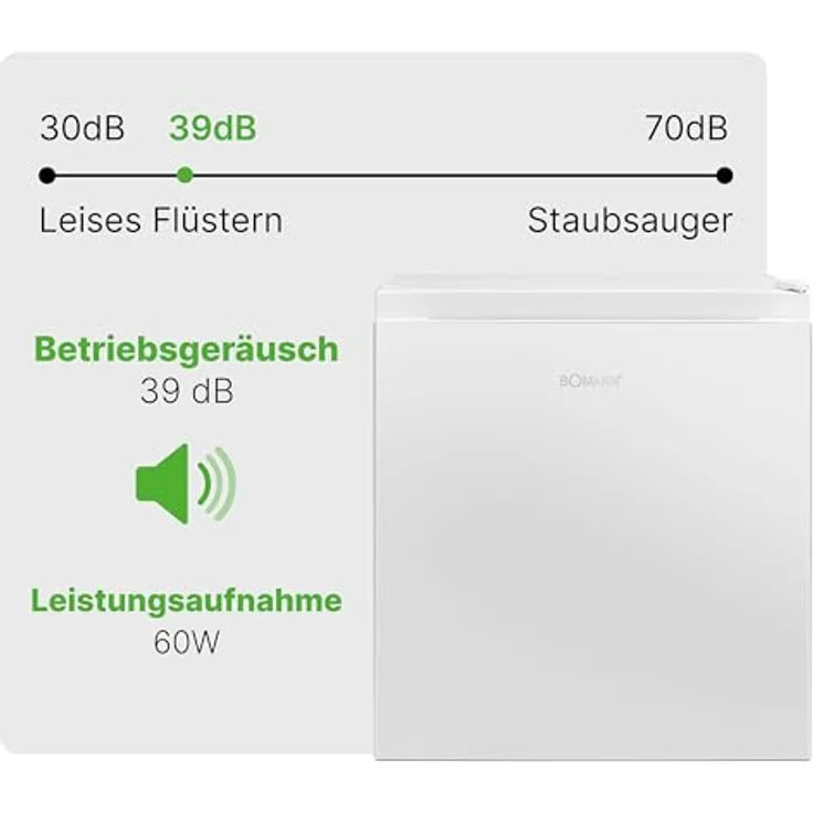 Bomann KB 7245 Minikühlschrank, freistehend, weiß, Energieklasse E – Bild 6