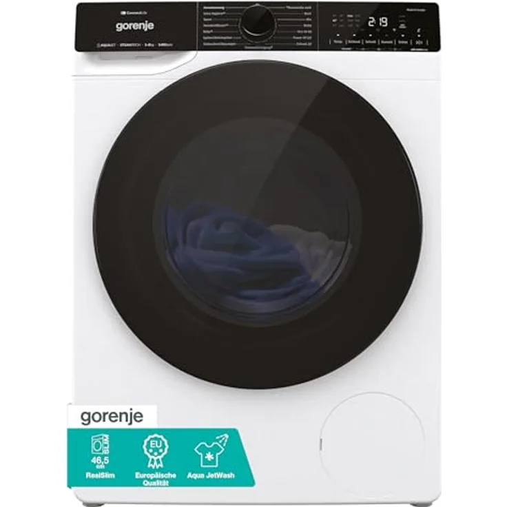 Gorenje WPNA84SATSWIFI Waschmaschine, 8 kg, 1400 U/Min, A, WiFi, Knitterschutz, Slim 46,5 cm, Weiß – Bild 1