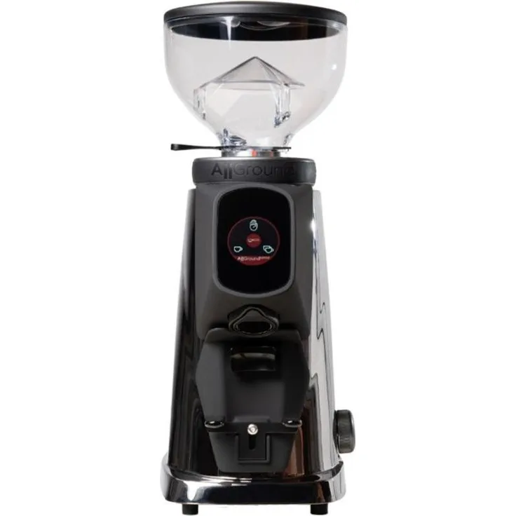 Fiorenzato AllGround Sense Kaffeemühle, DARK-T Titan Mahlwerk, Touchscreen-Display, Silber & Schwarz