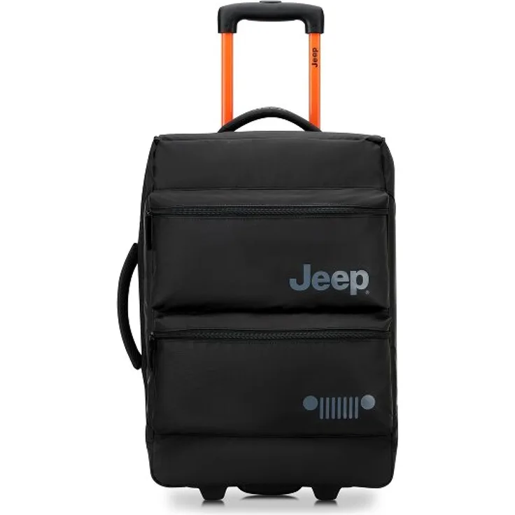 Jeep JS006B, Kabinentrolley 55 cm, 2 Rollen, schwarz, 100% Polyester