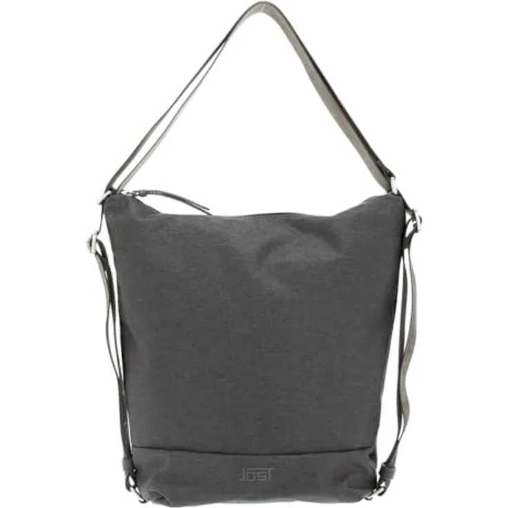 Jost Bergen Umhängetasche 26 cm, wandelbare 2in1 Rucksack-Tasche aus pflegeleichtem Polyester, grau