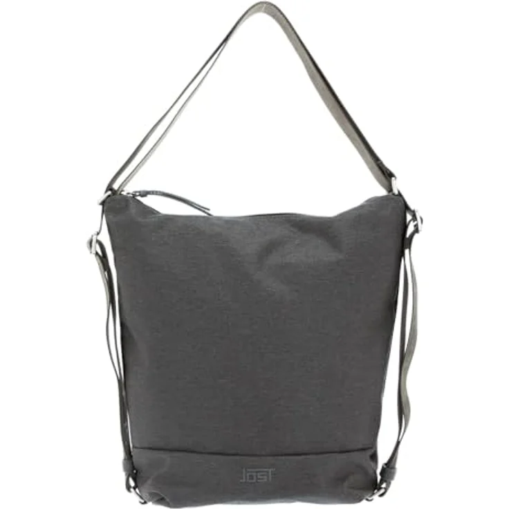 Jost Bergen Umhängetasche 26 cm, wandelbare 2in1 Rucksack-Tasche aus pflegeleichtem Polyester, grau – Bild 1