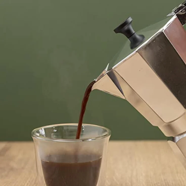La Cafetière Venice Aluminium Espresso Maker, Espressokocher für bis zu 9 Tassen, Silber, in Geschenkverpackung – Bild 3