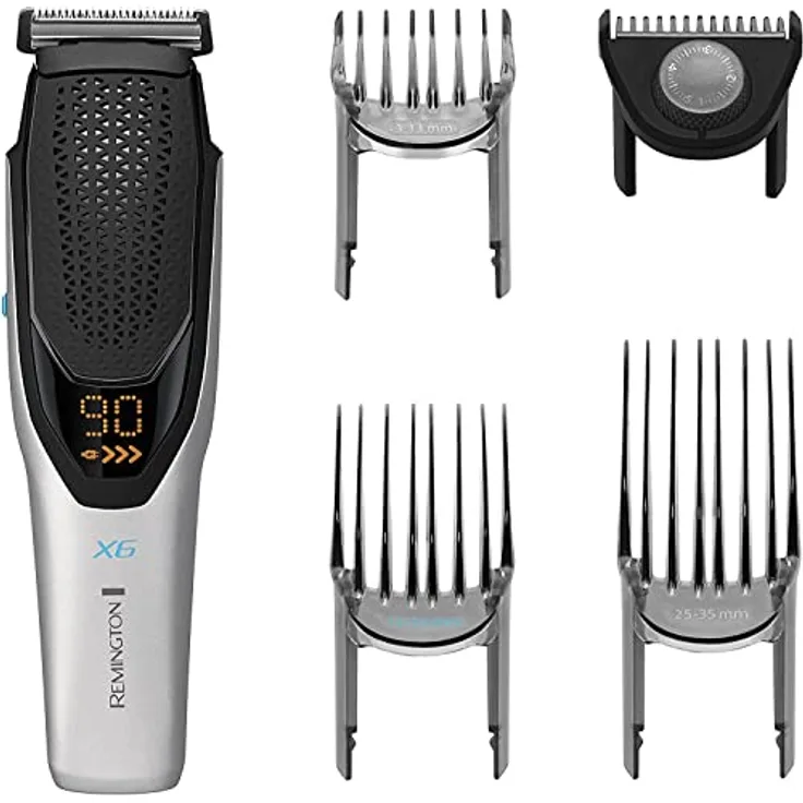 Remington Haarschneidemaschine Profi X6 Power X Series HC6001, 3 verstellbare Aufsteckkämme, Barttrimmer-Kamm, japanische Edelstahlklingen