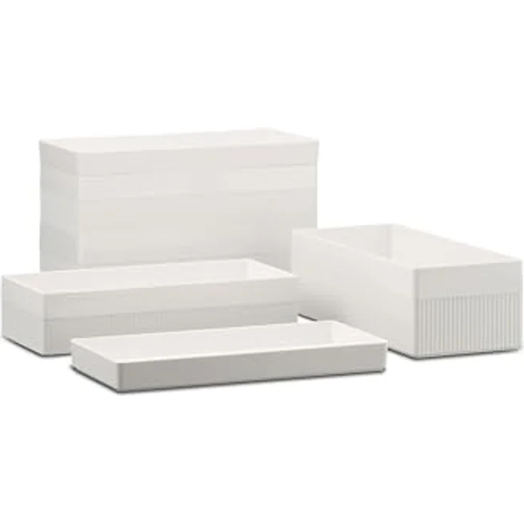 Authentics Stapelbox Kali M, Aufbewahrungsbox aus ABS, Weiß, 28.5 x 12 x 6 cm – Bild 3