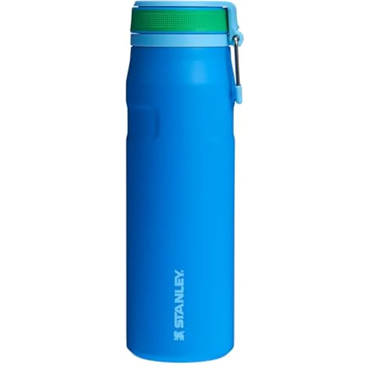 Stanley IceFlowBottle Twist Flip 0.71L, doppelwandige Vakuumisolierung, hält 4 Tage eisgekühlt, spülmaschinenfest, recycelter Edelstahl, BPA-frei, Azure – Bild 1