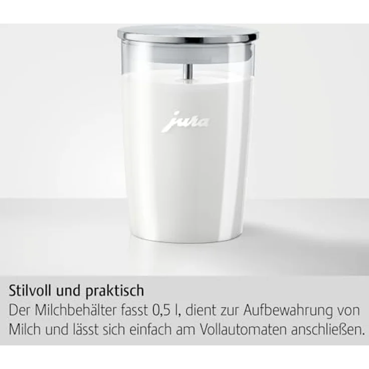 Jura 72570 Glas-Milchbehälter 0,5 L inklusive Milchschlauch, Transparent, 9,2 x 9,2 x 13,5 cm – Bild 2