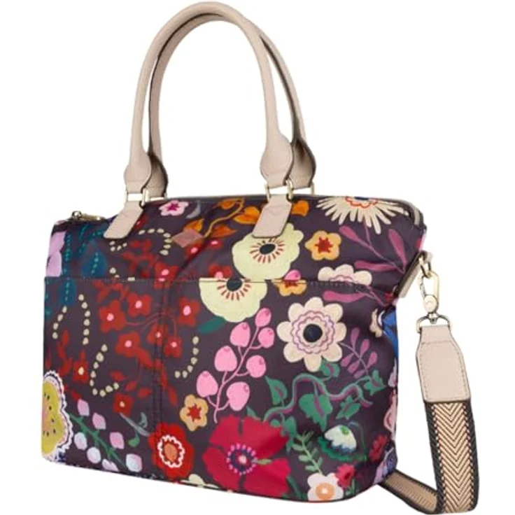 Oilily Tide Spirits Hester, Schultertasche 29 cm aus robustem Polyester mit abnehmbarem und verstellbarem Umhängeriemen, schwarz – Bild 2