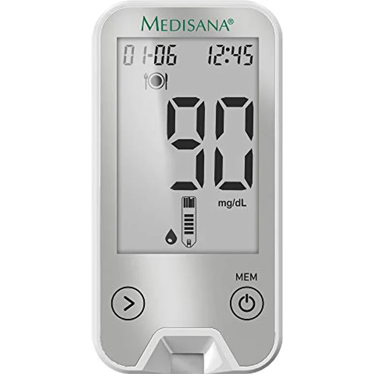 Medisana MediTouch 2 connect Blutzuckermessgerät mg/dL und mmol/L, Starterset mit Teststreifen und Blutlanzetten, Blutzuckermesssystem für Diabetiker, Blutzuckerspiegel, Silber-Edition – Bild 3