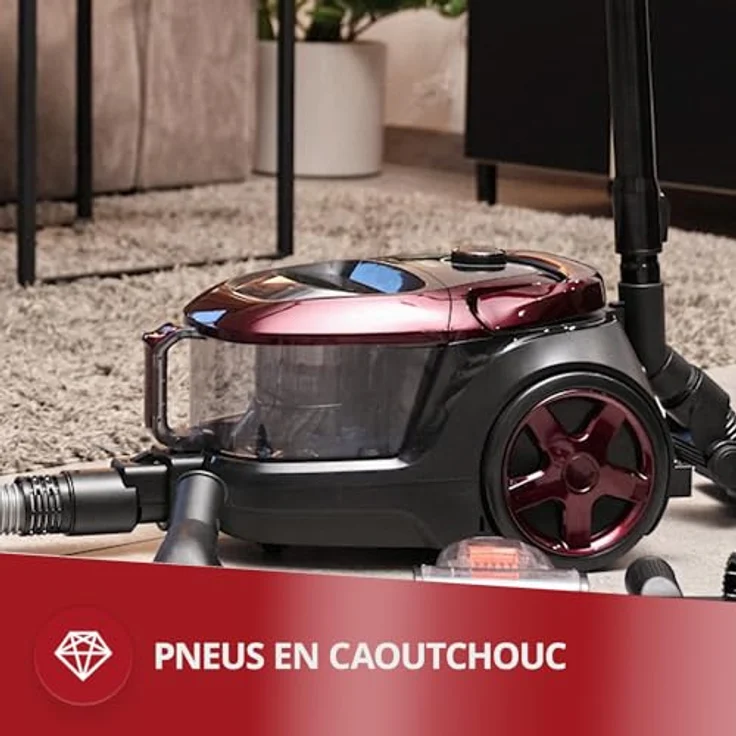 MPM MOD-61, Beutelloser Zyklon-Staubsauger mit 850 W, HEPA-Filter und 2,5 L Staubbehälter, rot – Bild 7