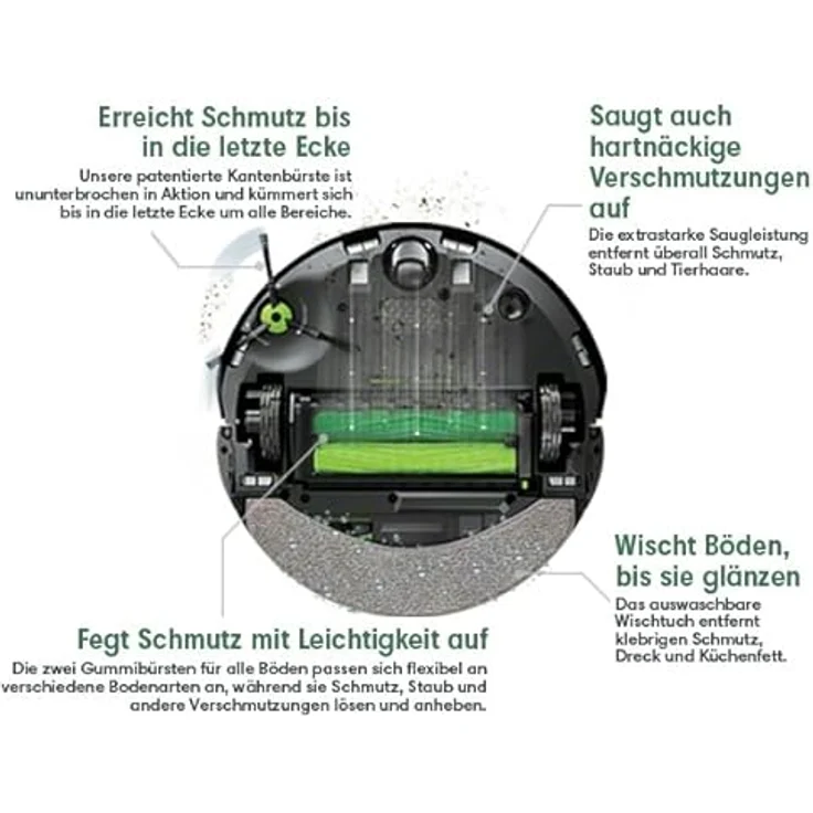 iRobot Roomba Combo j7 (c7156) Saug- und Wischroboter mit Objekterkennung/-meidung, Kartierung, 4-Stufen-Reinigung, gezielte Raum- oder Bereichsreinigung, Sprachassistent kompatibel, Farbe: Navy Blue – Bild 5