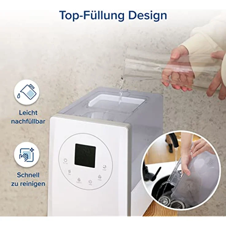 Levoit LV600S, Smart 6L Top-Fill Warmer/Kalter Nebel mit Alexa/APP Steuerung, Schlafmodus, Timer 1-12Std. , Humidifier mit Aromatherapie für Schlafzimmer, Kinderzimmer, Pflanzen bis 40–70 m² – Bild 3