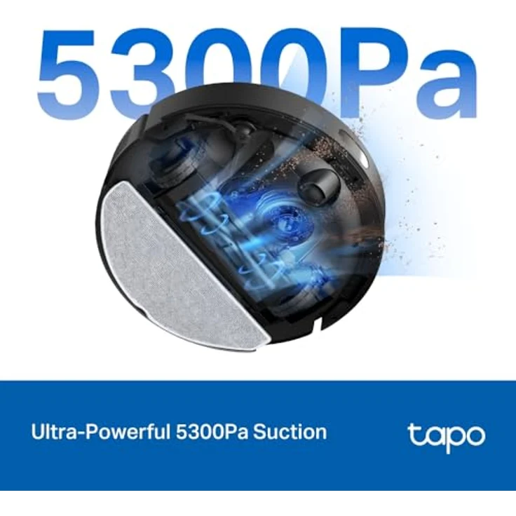 TP-Link RV30 Max 5300Pa Hyper Saugroboter & Wischmopp mit LiDAR+IMU Dual-Navigation, Auto-Leer-Dock, Smart Cleaning, Multi-Floor Mapping, Teppichvermeidung - Schwarz – Bild 2