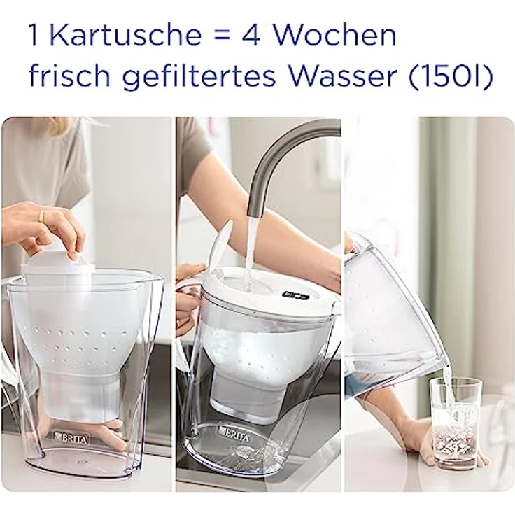 BRITA Wasserfilter-Kanne Marella XL weiß (3,5l) inkl. 1x MAXTRA PRO All-in-1 Kartusche – Filter zur Reduzierung von Kalk, Chlor, Blei, Kupfer & geschmacksstörenden Stoffen im Wasser – Bild 4