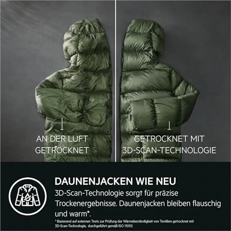 AEG Wärmepumpentrockner 8 kg – Serie 9000 AbsoluteCarePlus Daunentrocknung – 3D-Scan Restfeuchteermittlung – A+++ – Trommelbeleuchtung – TR9H75680 – Bild 3
