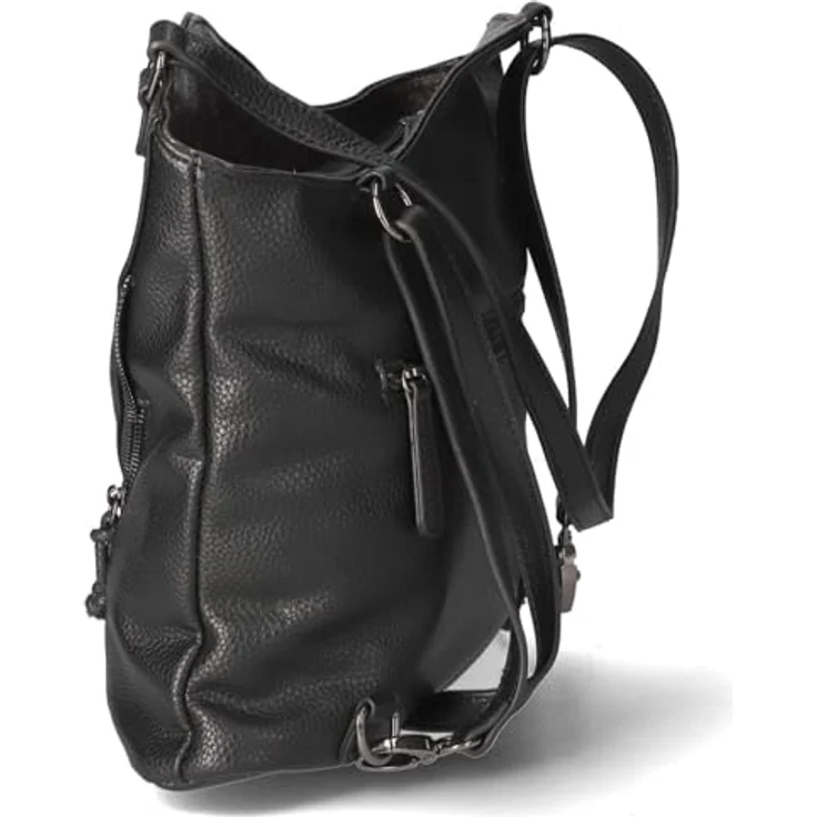 Rieker Shopper, Umhängetasche und Schultertasche in Schwarz-Leo, auch als Rucksack tragbar, mit Zierreißverschluss und 2 Hauptfächern – Bild 2