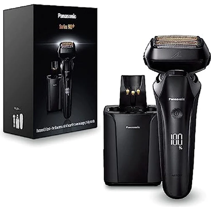 Panasonic Series 900+ Premium Nass- / Trocken Rasierer ES-LS9A, 6-fach-Scherkopf mit Linearmotor, inklusiv Reinigungs- und Ladestation, schwarz, Matt-schwarz – Bild 1