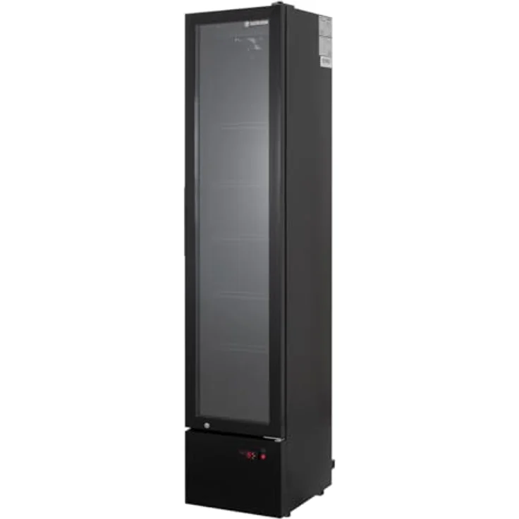 GastroHero Getränkekühlschrank GKS-160 Slim, abschließbarer Flaschenkühlschrank mit Glastür & LED-Beleuchtung, schwarz, 160 Liter, 200.3 cm hoch, 44.8 cm breit – Bild 4