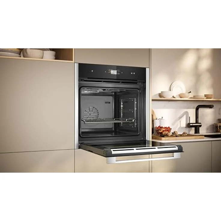 Neff B24FS33N0, N90, FullSteam Klapptür Dampfbackofen, 60x60cm, Edelstahl, 4.1 Zoll Full Touch TFT-Farb- und Grafikdisplay, Home Connect, Soft Opening und Close, Multipoint Bratenthermometer – Bild 3