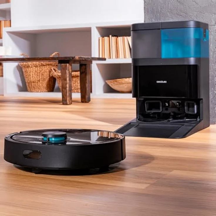 Cecotec Conga 15090 SpinArm Home&Wash, Saugroboter mit Wischfunktion, 8000 Pa, App, Lasernavigation, automatische Entleerungsbasis, Staub- und Wassertanks – Bild 5