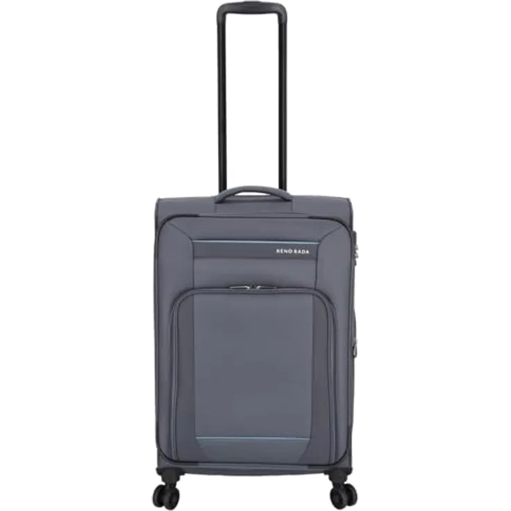 Kenorada Reisetrolley MEDON Trolley 4 Wheels | Leichter Koffer mit TSA Zahlenschloss | Weichgepäck Koffer Stoff mit Reißverschluss | Doppelgestänge (anthrazit, M - 67 cm mittlerer Koffer)