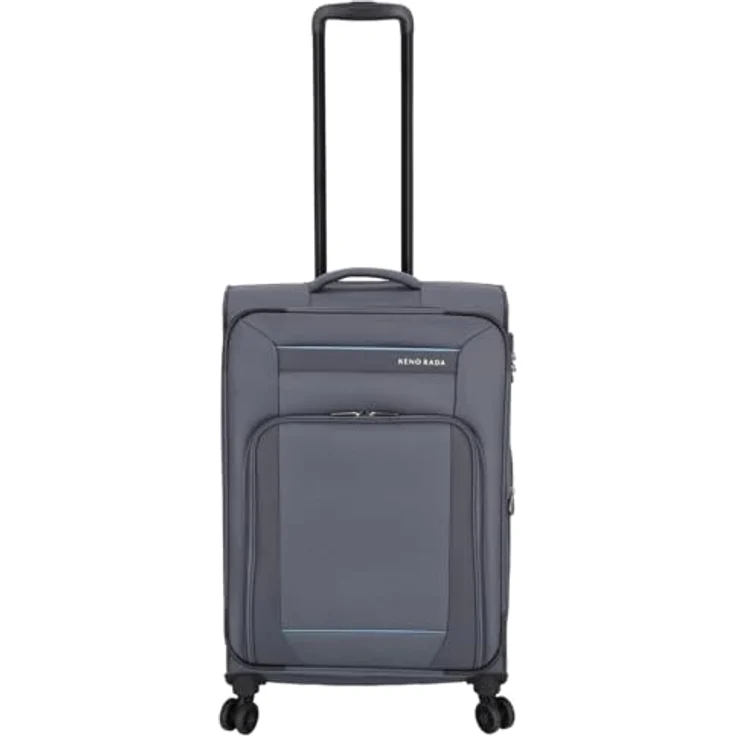 Kenorada Reisetrolley MEDON Trolley 4 Wheels | Leichter Koffer mit TSA Zahlenschloss | Weichgepäck Koffer Stoff mit Reißverschluss | Doppelgestänge (anthrazit, M - 67 cm mittlerer Koffer) – Bild 1