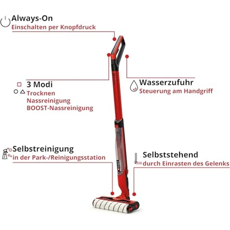 Einhell Akku-Hartbodenreiniger CLEANEXXO Power X-Change (18 V, 290 mm Bürstenwalze, BOOST-Modus, Selbstreinigungsfunktion, steuerbare Wasserzufuhr, ohne Akku) – Bild 3