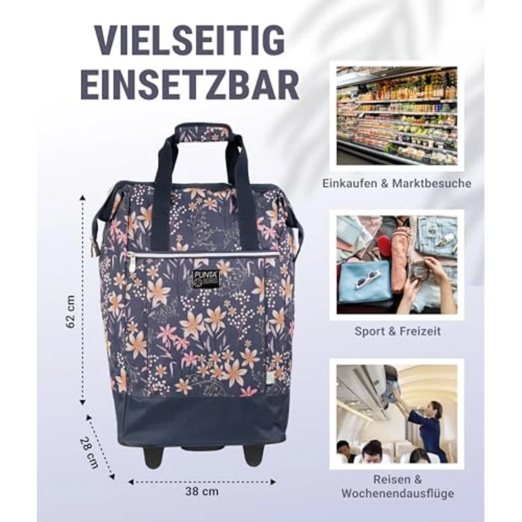 Punta Big Wheel Einkaufstrolley, mehrfarbig, 62 cm, 100% Polyester – Bild 4
