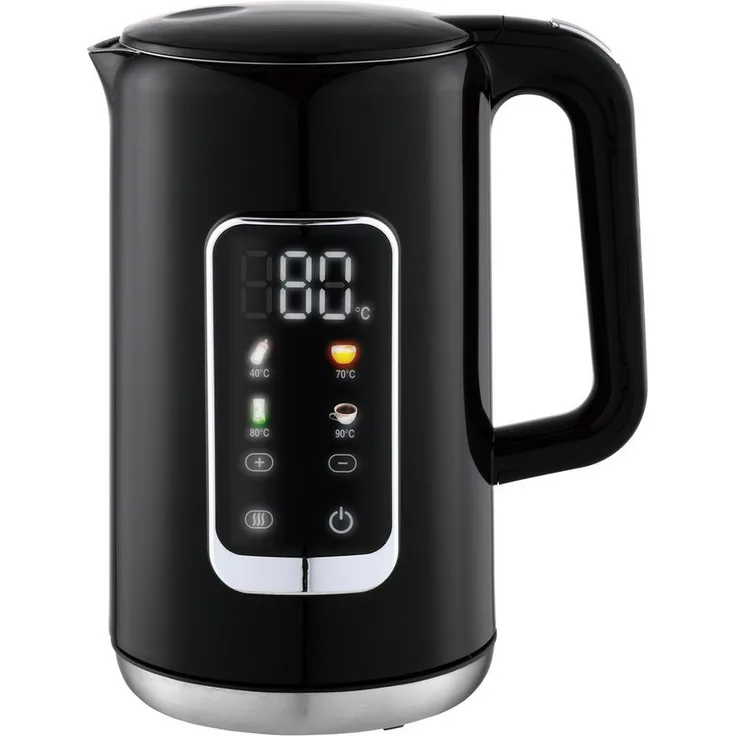 LMG Germany LMG-HHB8723DR Wasserkocher, 2200 Watt mit Digitalbildschirm, 40–100 °C Temperaturwahl, Warmhaltefunktion, Cool-Touch-Gehäuse, Edelstahl innen, 1,7 Liter