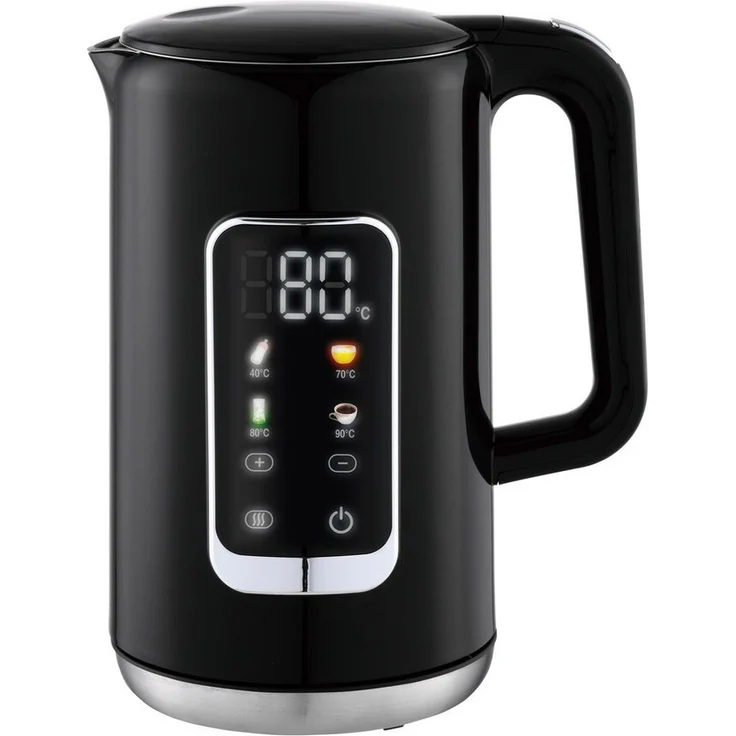 LMG Germany LMG-HHB8723DR Wasserkocher, 2200 Watt mit Digitalbildschirm, 40–100 °C Temperaturwahl, Warmhaltefunktion, Cool-Touch-Gehäuse, Edelstahl innen, 1,7 Liter