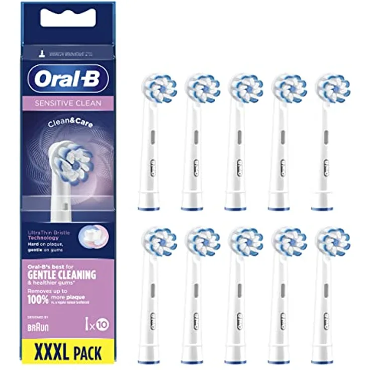 Oral-B Sensitive Clean Ersatzbürstenköpfe für elektrische Zahnbürste, 10 Stück.