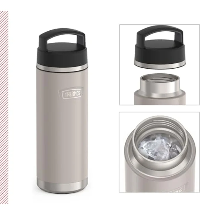 Thermos THERMOS ICON BEVERAGE BOTTLE 0,71l, beige/sandstone mat, Edelstahl Trinkflasche 710ml, 18h heiß / 24h kalt, spülmaschinenfest, absolut dicht, BPA-frei – Bild 2